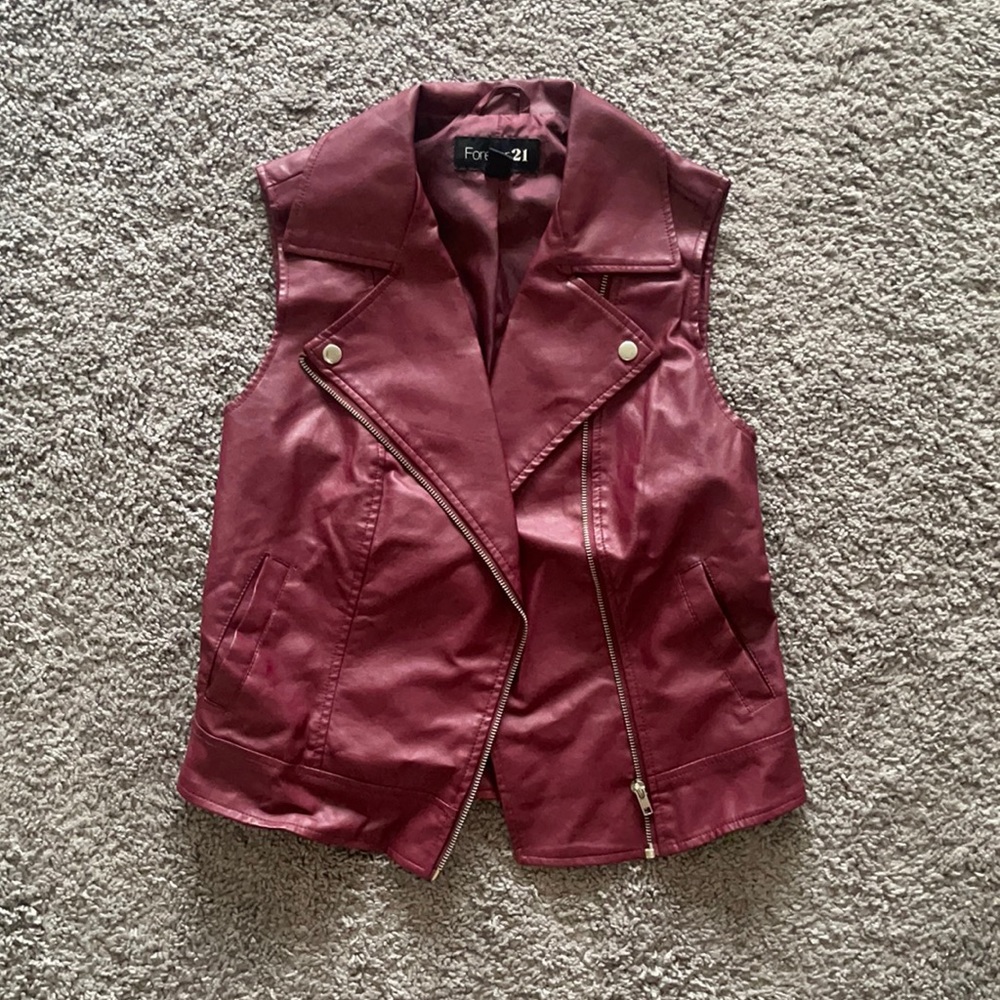 Burgundy Leather Vest